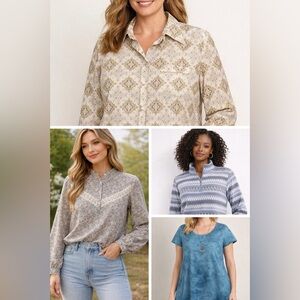 Bundle | Women’s XL Tops | Vintage Trissi’s | Western, Paisley, Floral